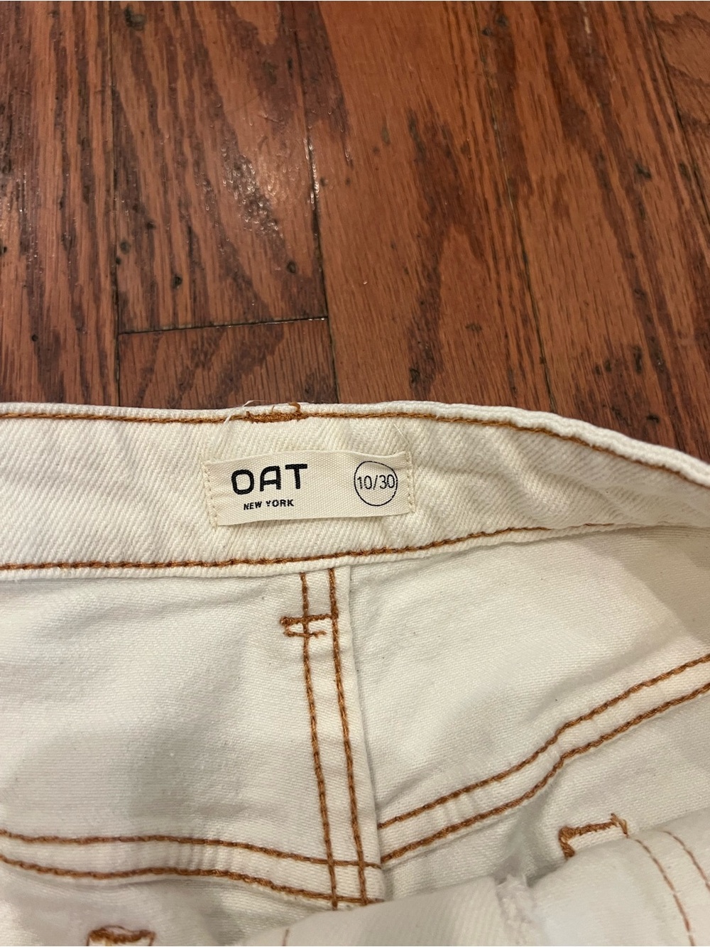 OAT New York Cream Wide Leg Carpenter Jeans Pants Size 10/30 - Picture 5 of 8